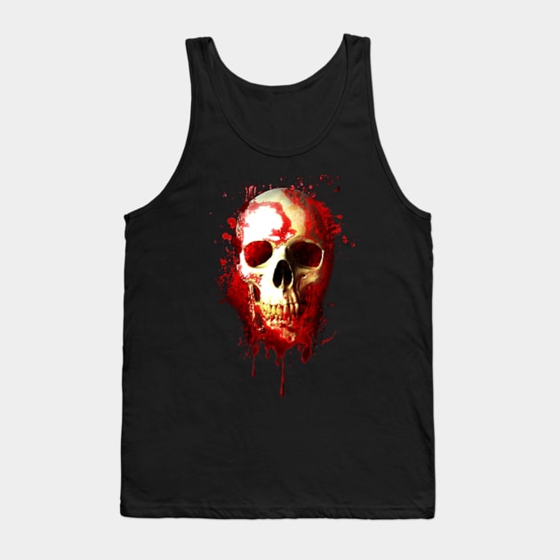 Niche Skull Island Mod Art  Bloody Skull Tank Top by LailaLittlerwm